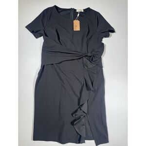 AISIZE Women's 50s Vintage Ruffle Peplum Cocktail Pencil Knee Long Dress 2XL NWT